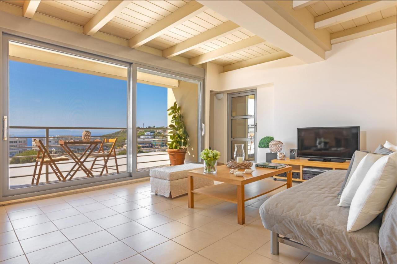 Апартаменты Sunny Penthouse,Modern Amenities+Aegean View Родос Экстерьер фото